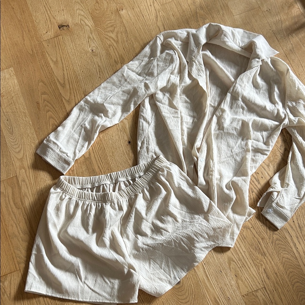 NEVER WORN SHEIN Cream Swim Cover Set for Women